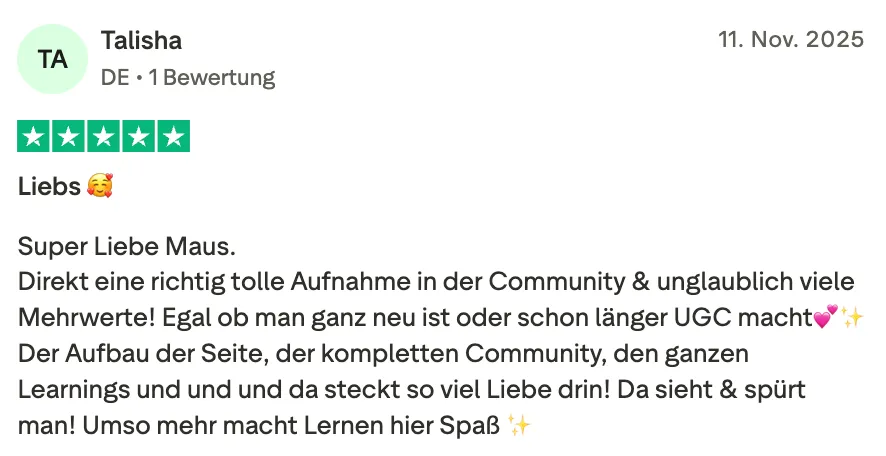 Talisha — 5-Sterne Bewertung