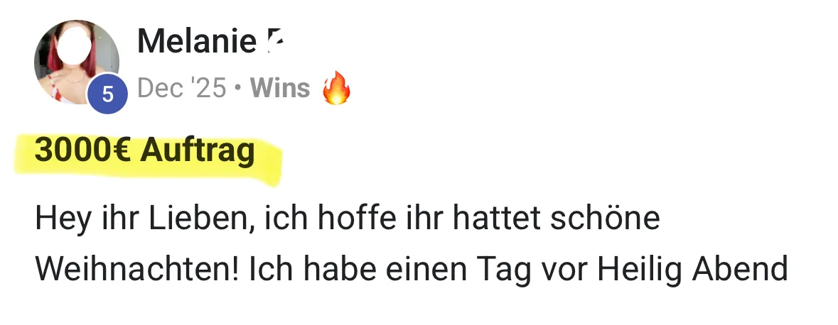 Melanie — Screenshot: 3000 € Auftrag