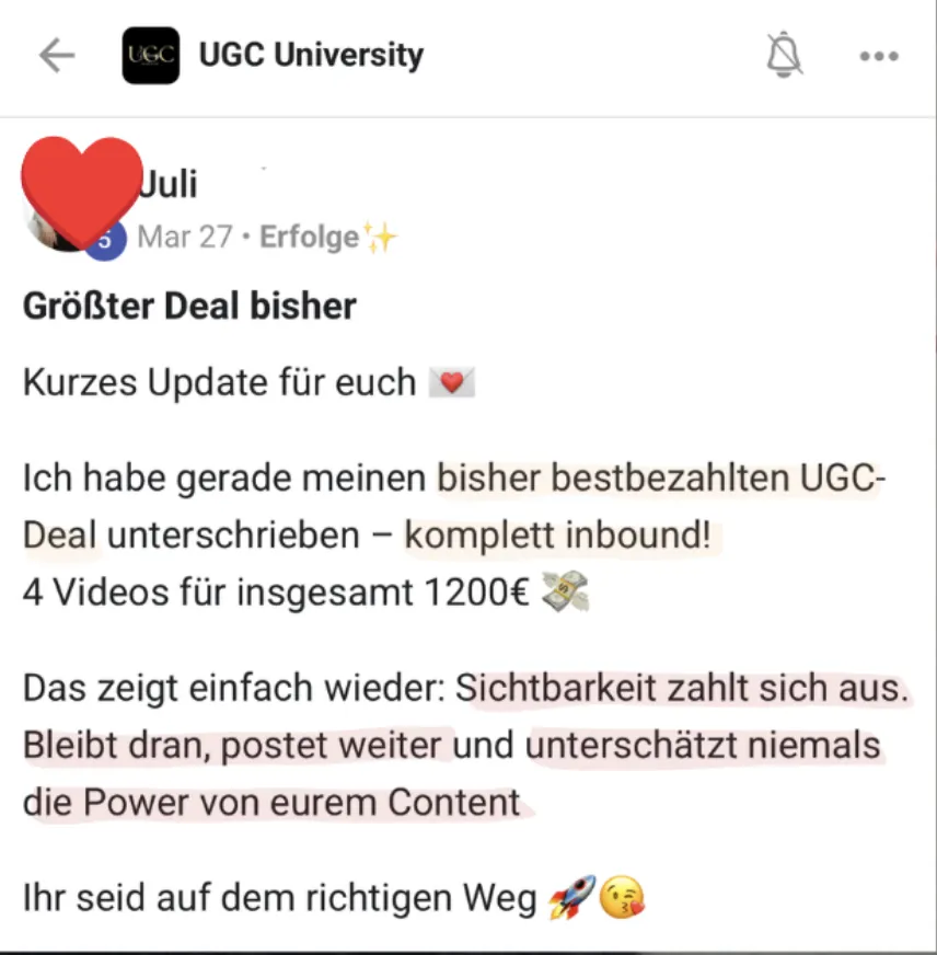 Juli — größter Deal bisher, komplett inbound: 4 Videos für 1.200 €